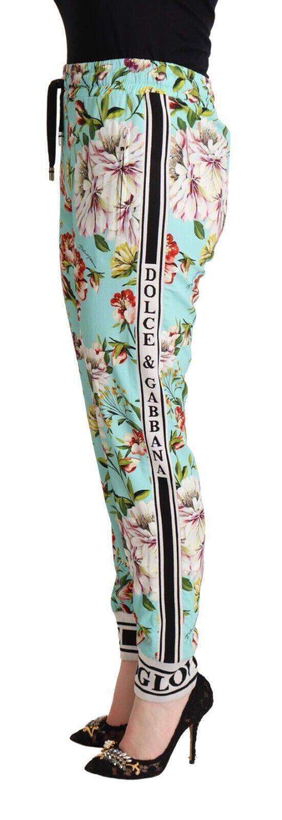 Spodnie dresowe Dolce &amp; Gabbana Floral Viscose Jogger w kolorze zielonym