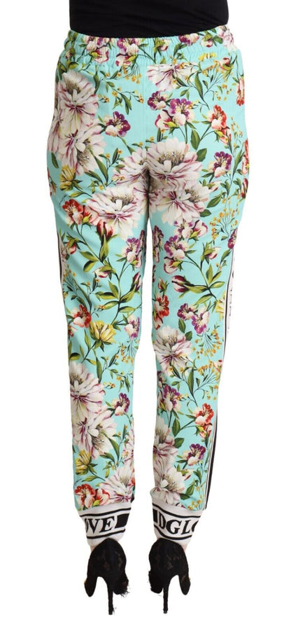 Spodnie dresowe Dolce &amp; Gabbana Floral Viscose Jogger w kolorze zielonym