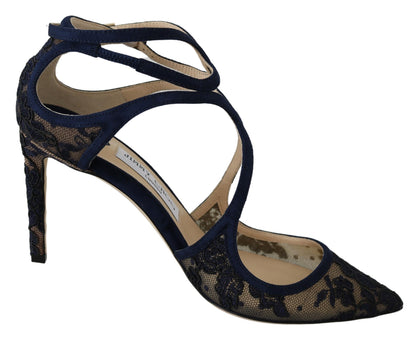 Jimmy Choo Navy Lancer Skórzane Czółenka Elegancja Unleashed