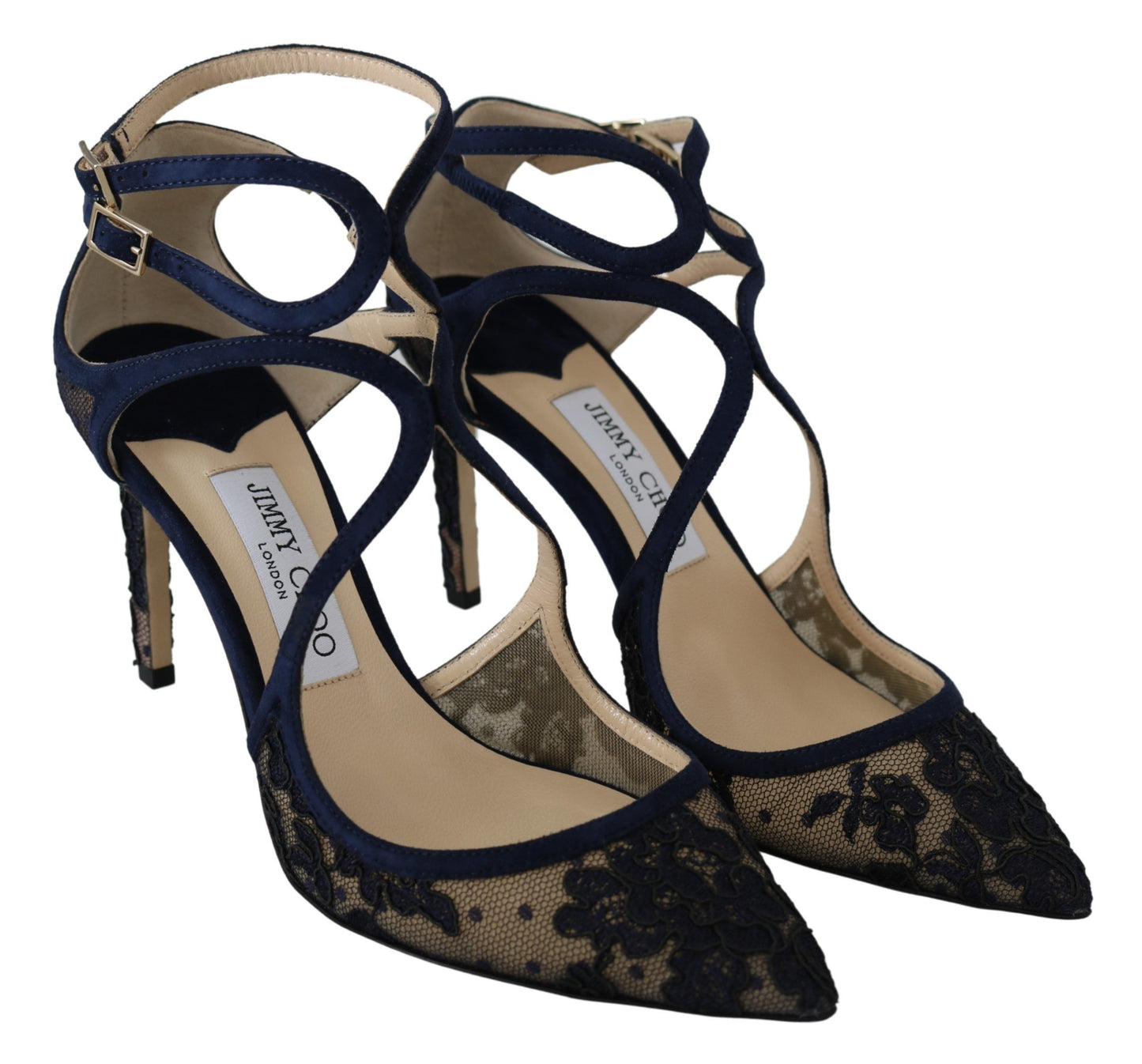 Jimmy Choo Navy Lancer Skórzane Czółenka Elegancja Unleashed