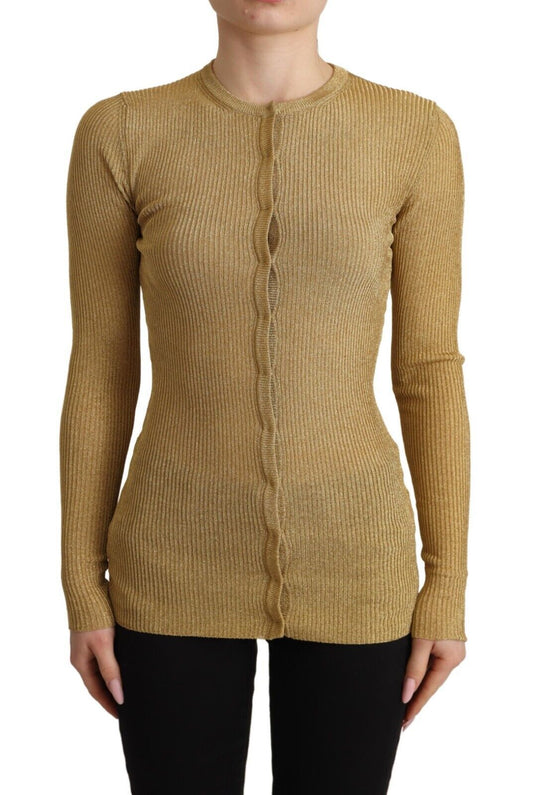 Dolce &amp; Gabbana Glamorous Gold Snap-Button Cardigan