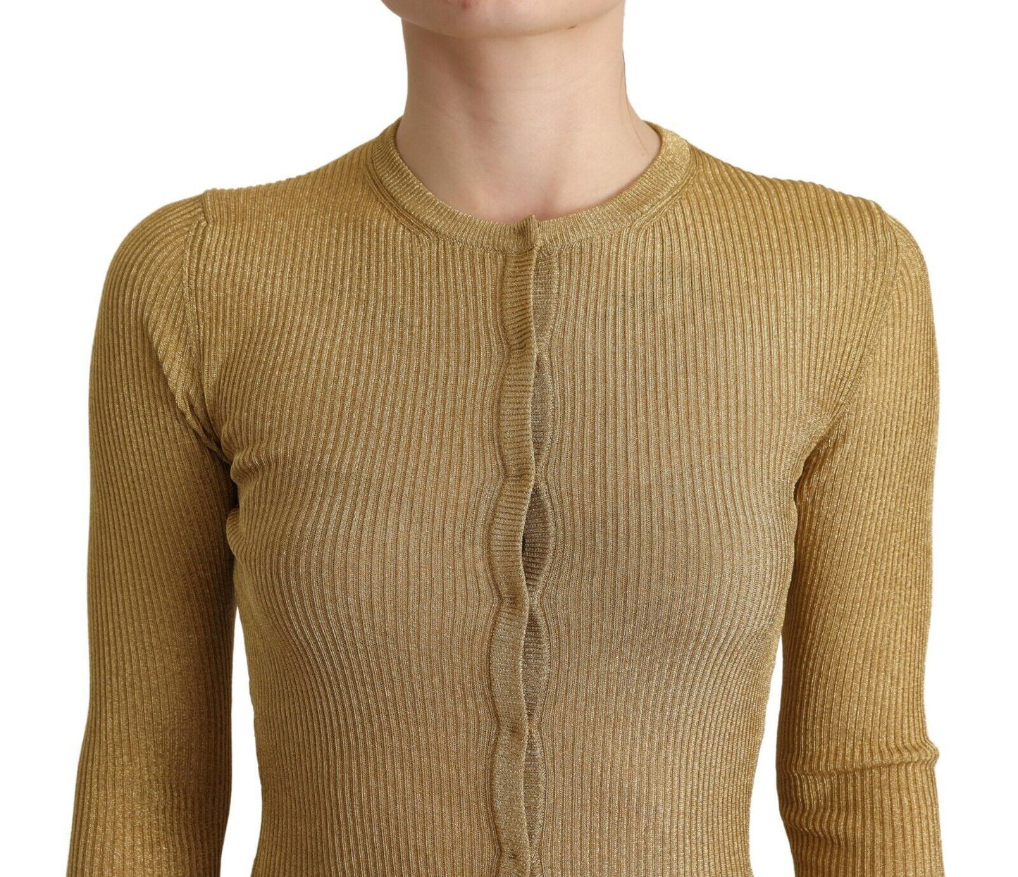 Dolce &amp; Gabbana Glamorous Gold Snap-Button Cardigan