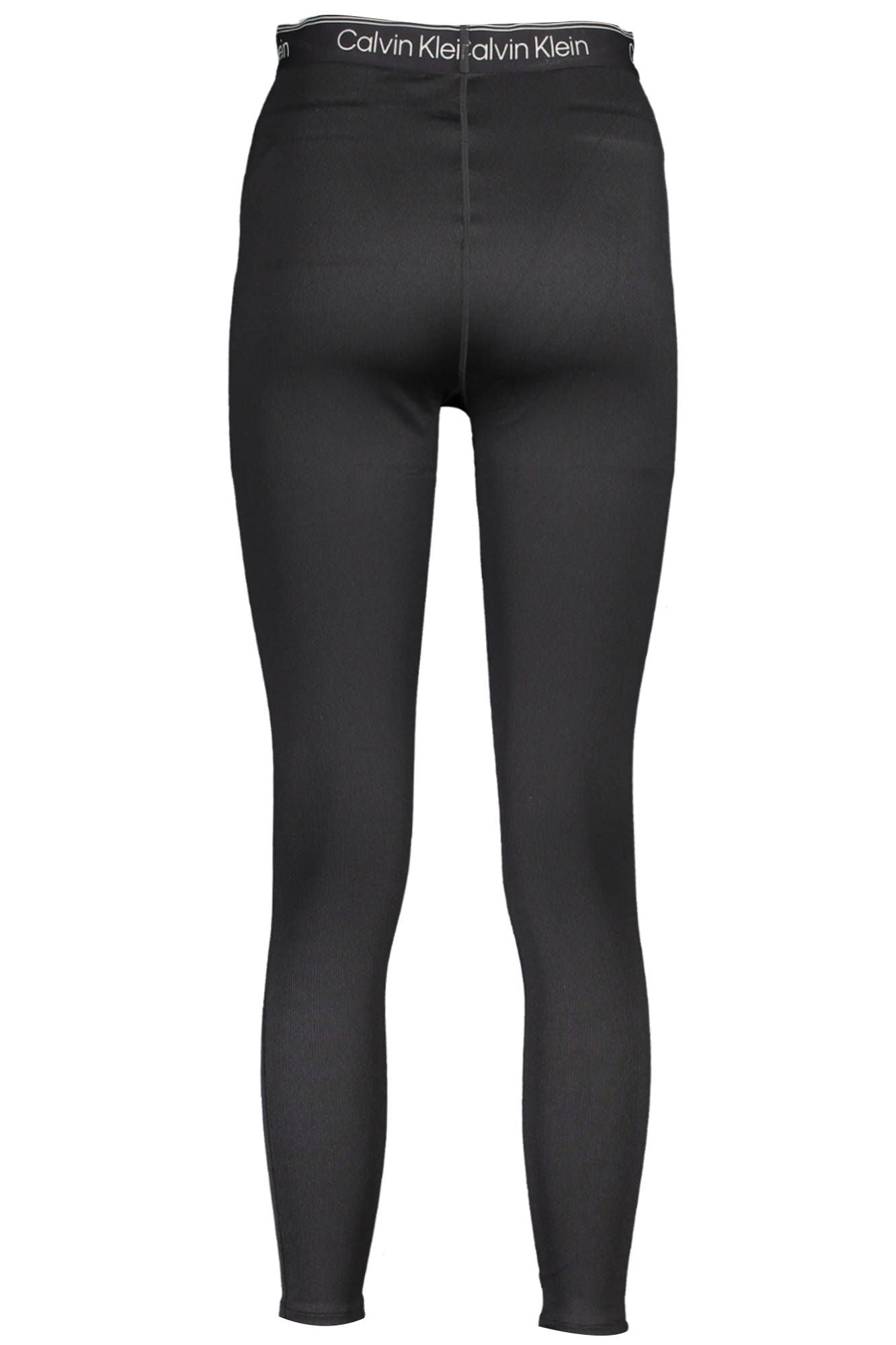 Czarne poliestrowe legginsy damskie