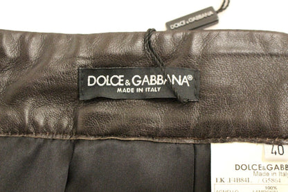 Dolce &amp; Gabbana Elegancka skórzana spódnica patchworkowa