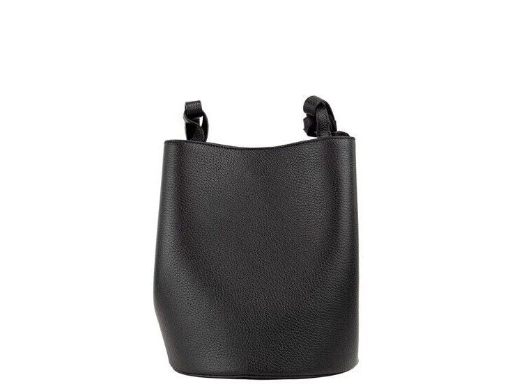 Torebka typu bucket crossbody Lorne Small Black Pebbled Leather