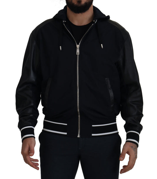 Elegancka czarna kurtka typu bomber