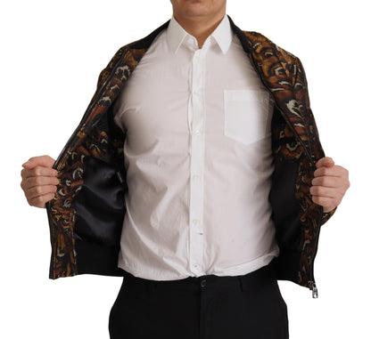 Elegancka brązowa kurtka typu Blouson