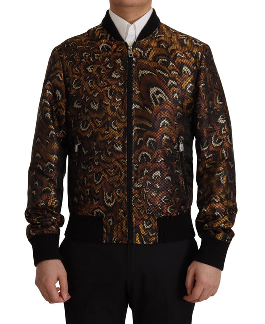 Elegancka brązowa kurtka typu Blouson