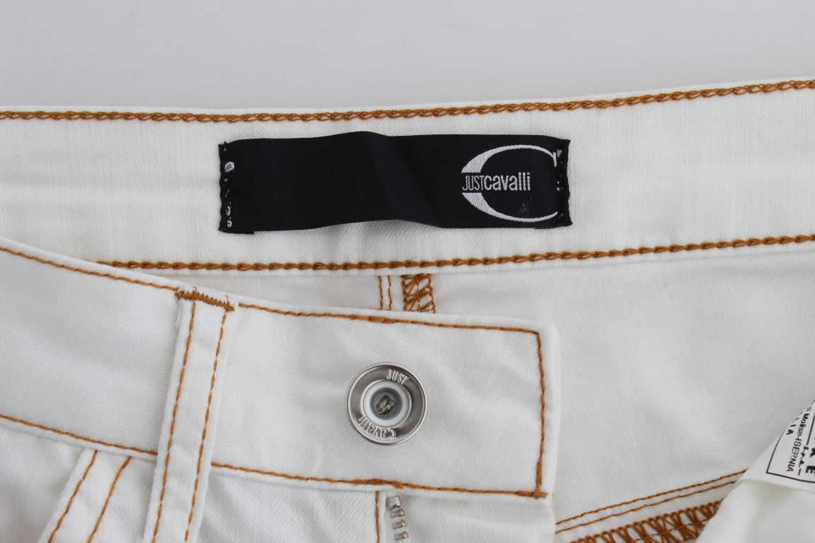 Cavalli Chic Biały Slim Fit Denim