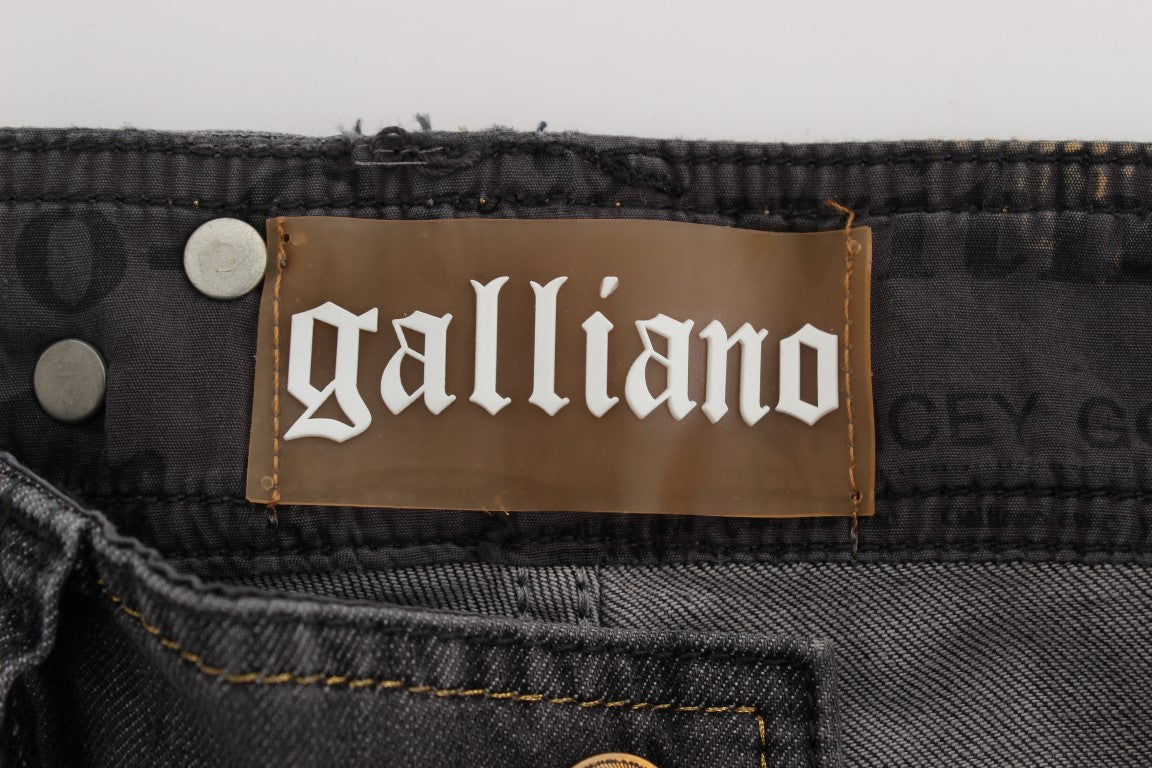 Eleganckie jeansy John Galliano Slim Fit w kolorze szarym