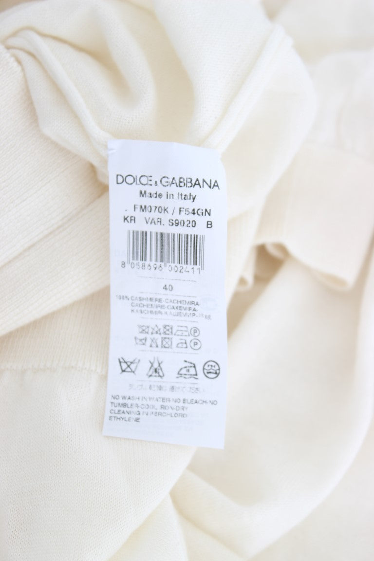 Dolce &amp; Gabbana Elegancki biały sweter z kaszmiru