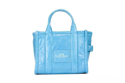 Torebka Mini Tote Air Blue ze skóry licowej w kolorze błyszczącego Crinkle