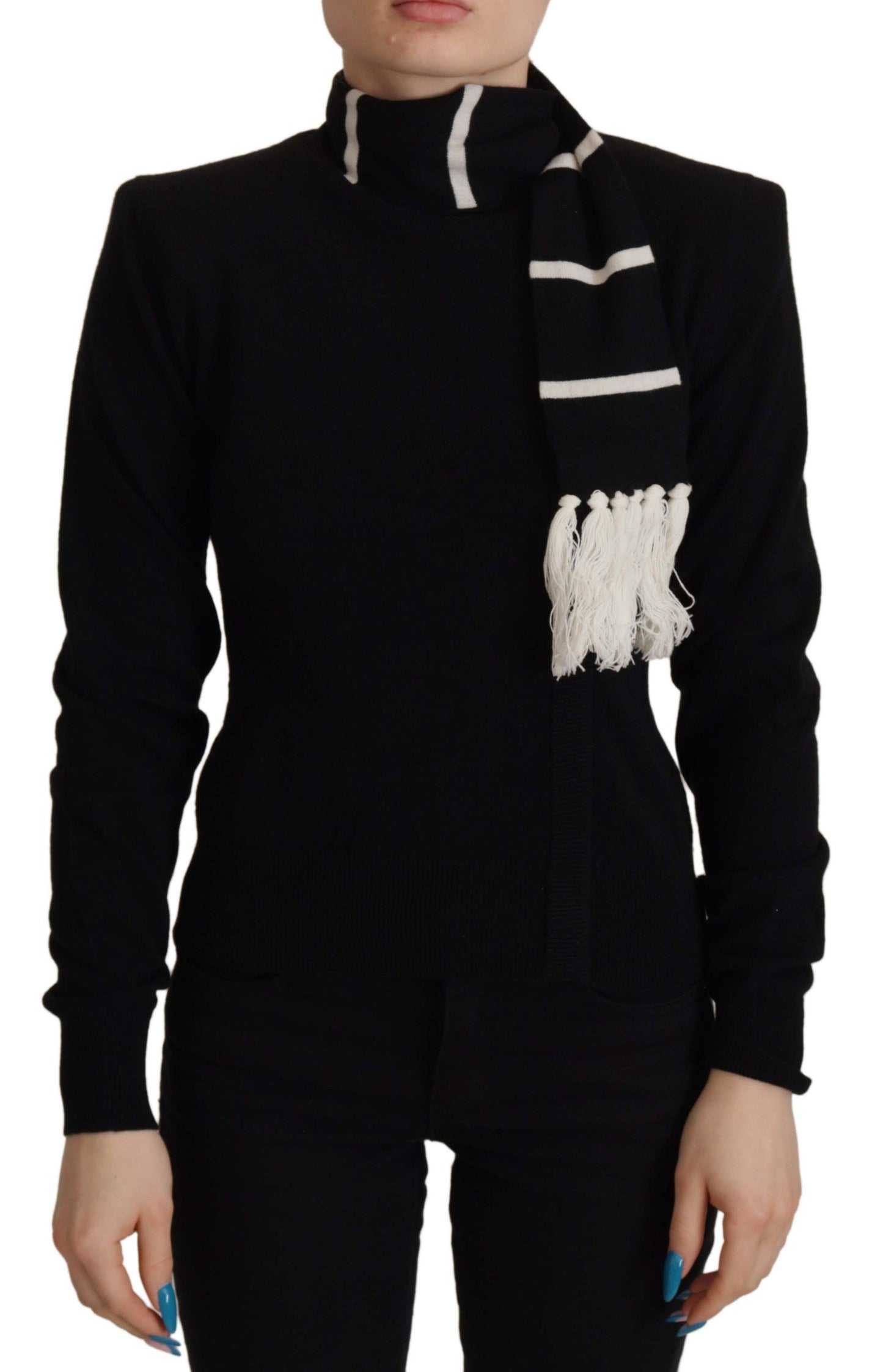 Dolce & Gabbana Elegant Black Cashmere Turtleneck Sweater