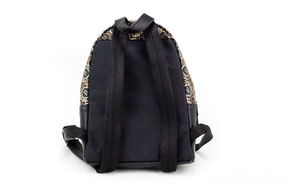 Plecak skórzany Signet Mini Black Logo Printed Bookbag