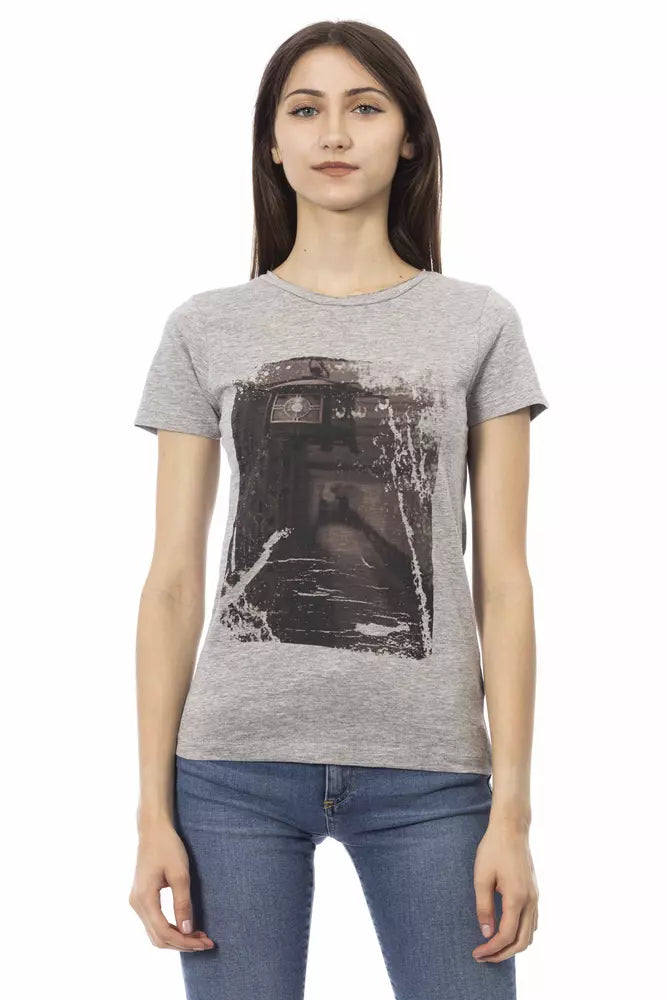 Trussardi Action Gray Cotton Women T-Shirt