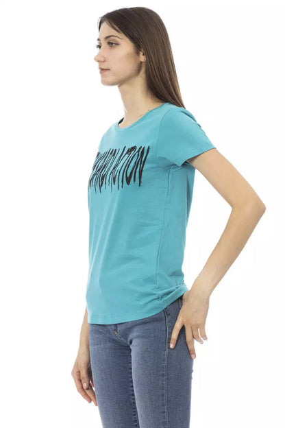 Trussardi Action Light Blue Cotton Women T-Shirt