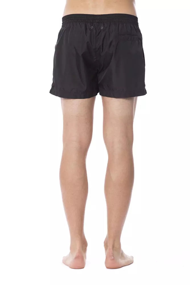 Roberto Cavalli Sport Black Polyester Men Swimwear