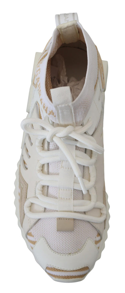 Dolce & Gabbana Elegant White Beige SORRENTO Sneakers