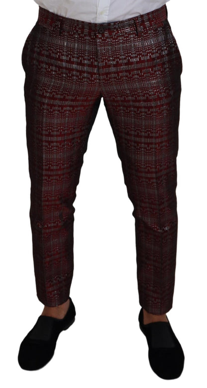 Bordeaux Fantasy Slim Fit Dwuczęściowy garnitur