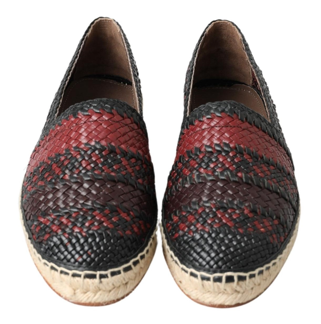 Eleganckie espadryle ze skóry tkanej