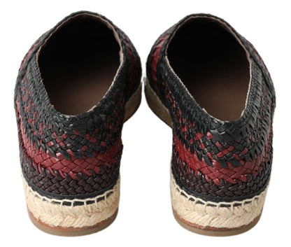 Eleganckie espadryle ze skóry tkanej