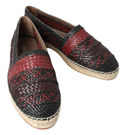 Eleganckie espadryle ze skóry tkanej