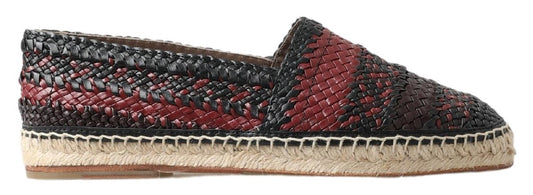 Eleganckie espadryle ze skóry tkanej