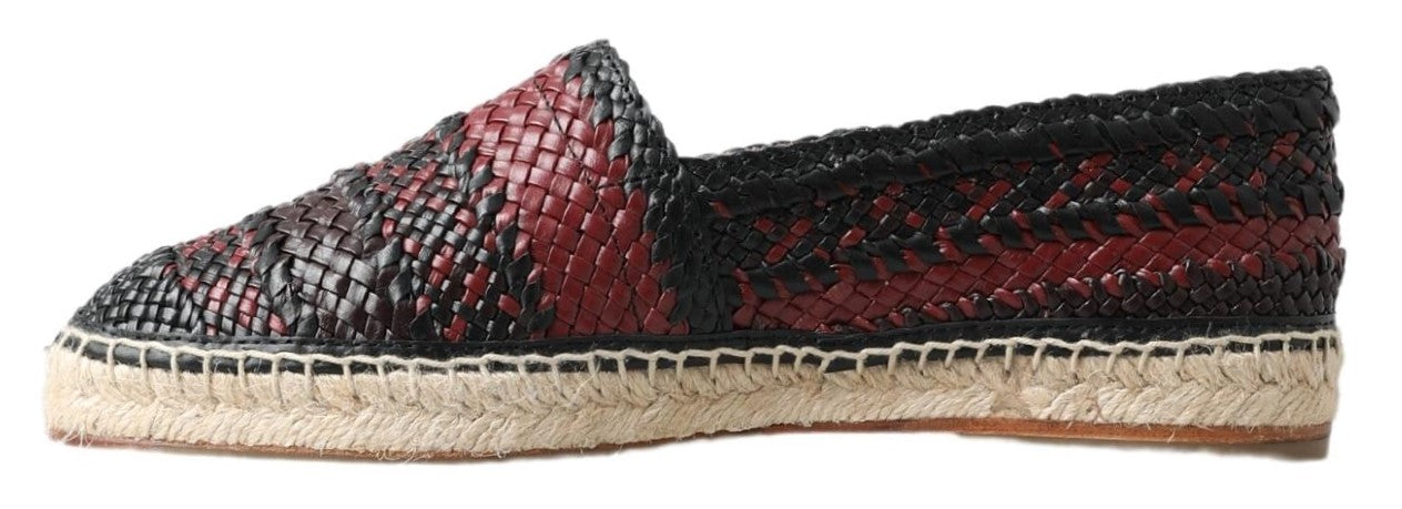 Eleganckie espadryle ze skóry tkanej