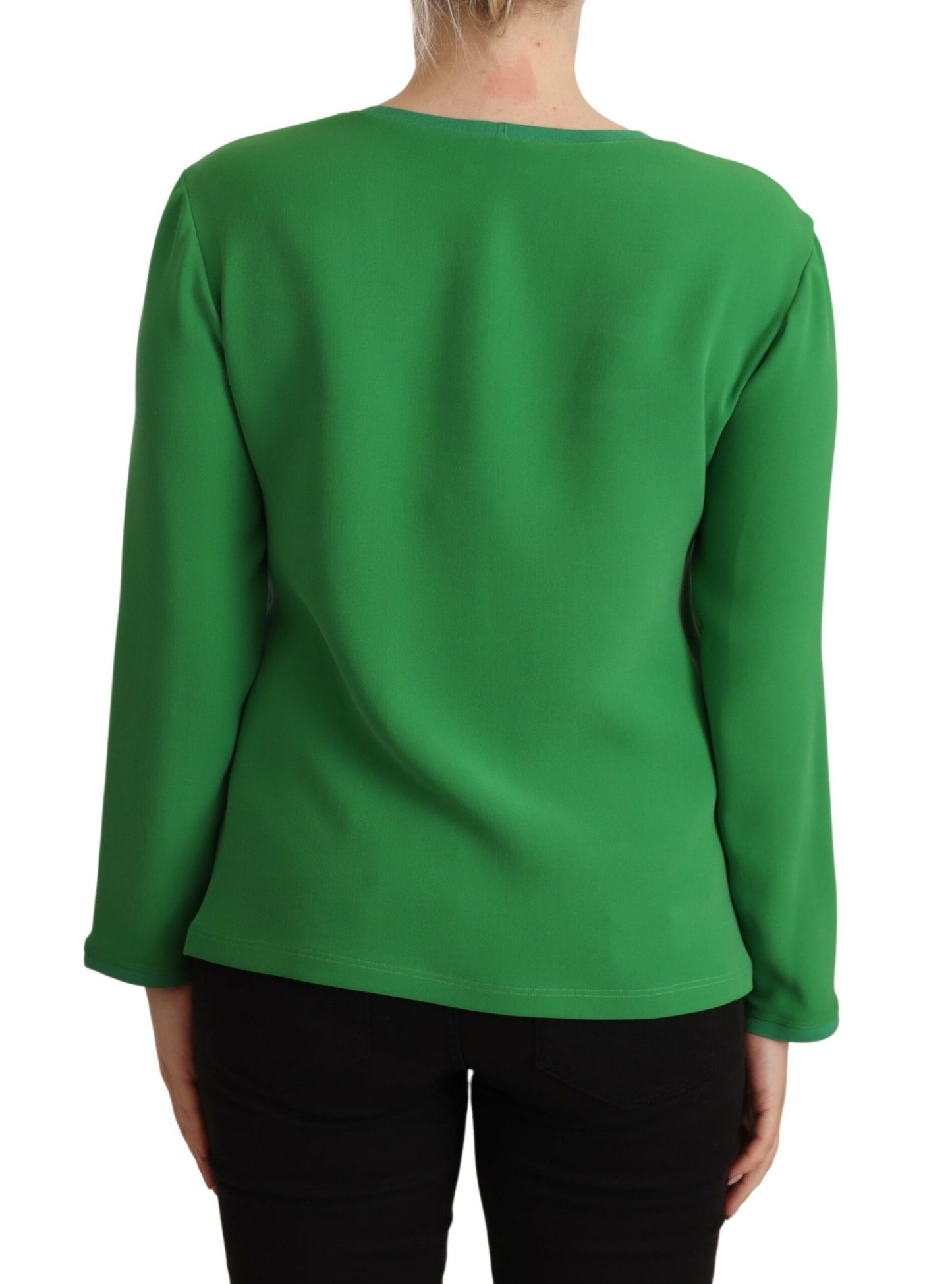 Armani Elegant Silk Long Sleeve Sweater in Lush Green