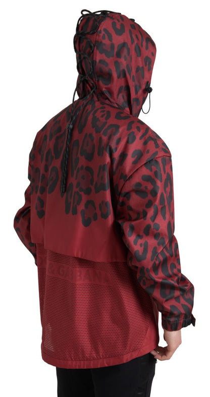 Kurtka z kapturem Radiant Red Leopard Print