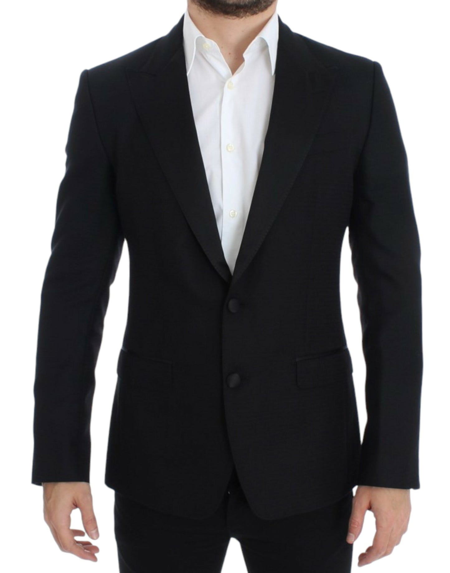 Dolce &amp; Gabbana Elegancka Czarna Jedwabna Mieszanka Blazer Sicilia