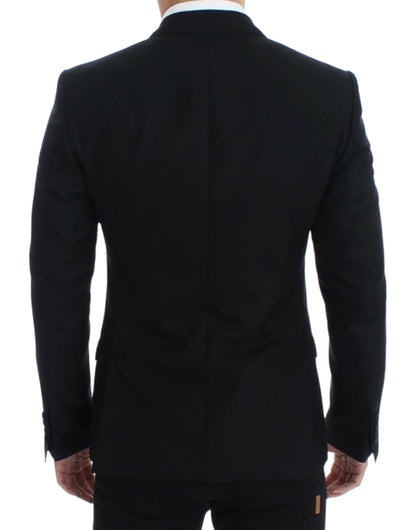 Dolce &amp; Gabbana Elegancka Czarna Jedwabna Mieszanka Blazer Sicilia