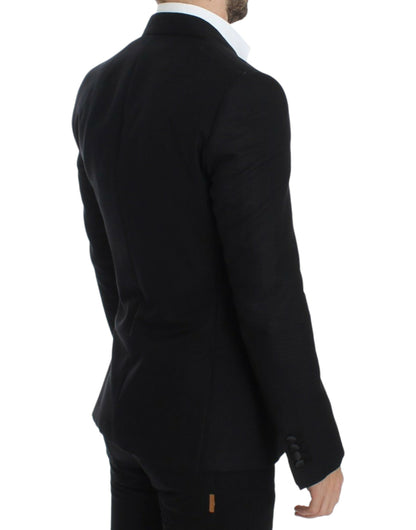 Dolce &amp; Gabbana Elegancka Czarna Jedwabna Mieszanka Blazer Sicilia