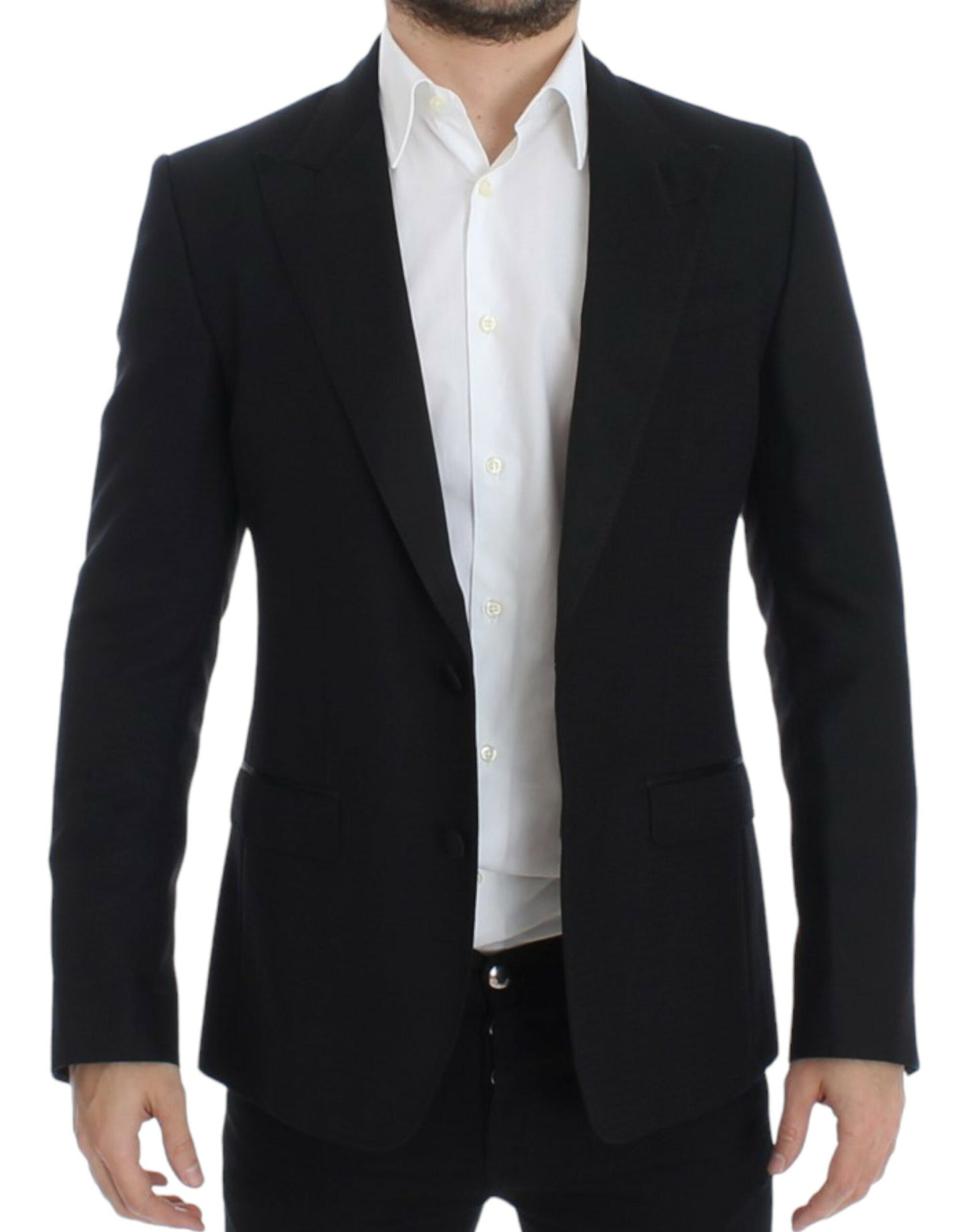 Dolce &amp; Gabbana Elegancka Czarna Jedwabna Mieszanka Blazer Sicilia