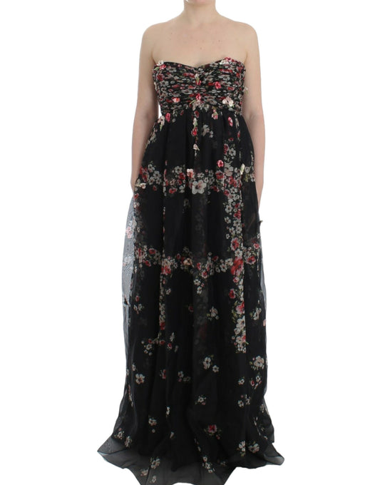 Dolce &amp; Gabbana Elegancka sukienka maxi z jedwabiu bez ramiączek