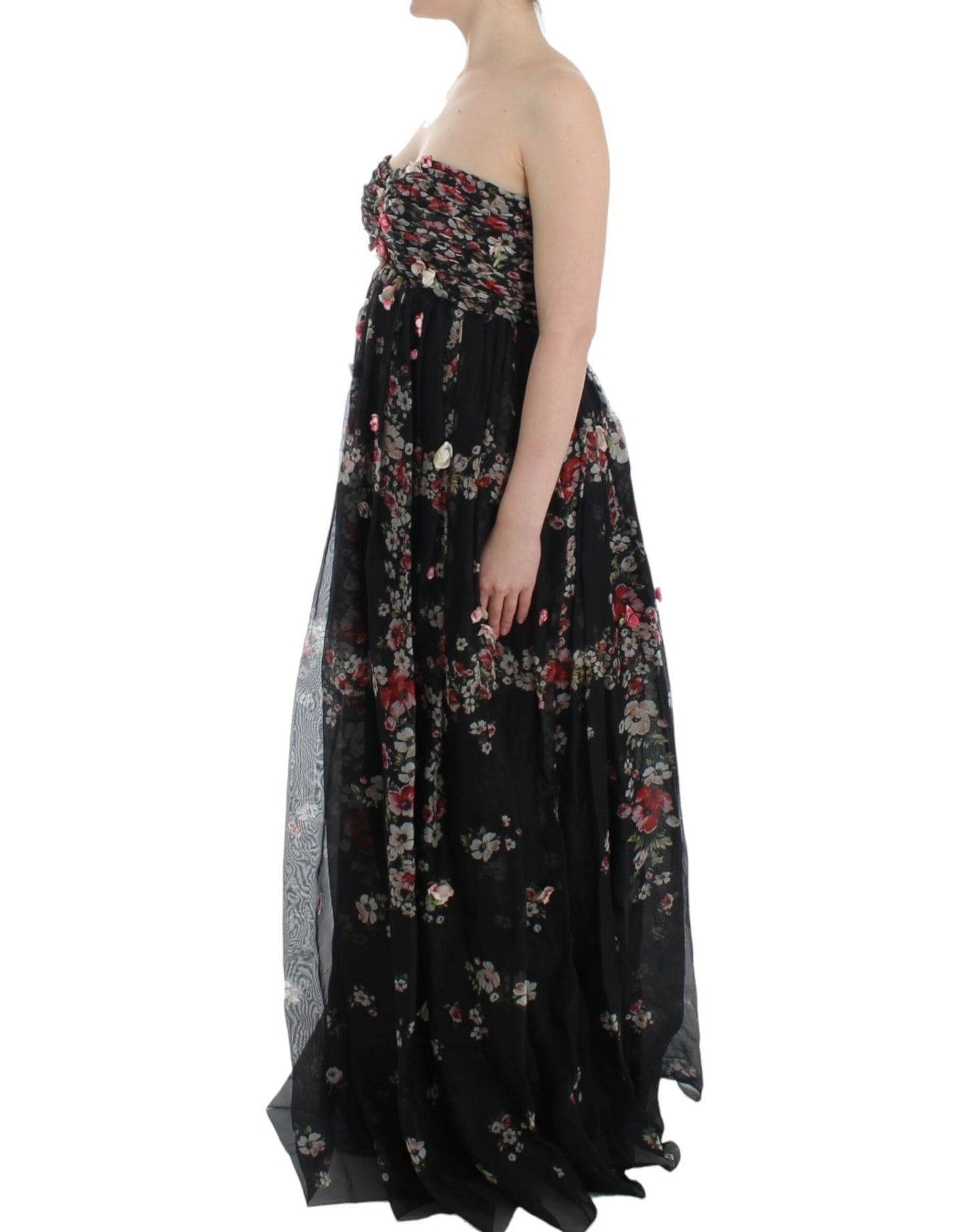 Dolce &amp; Gabbana Elegancka sukienka maxi z jedwabiu bez ramiączek