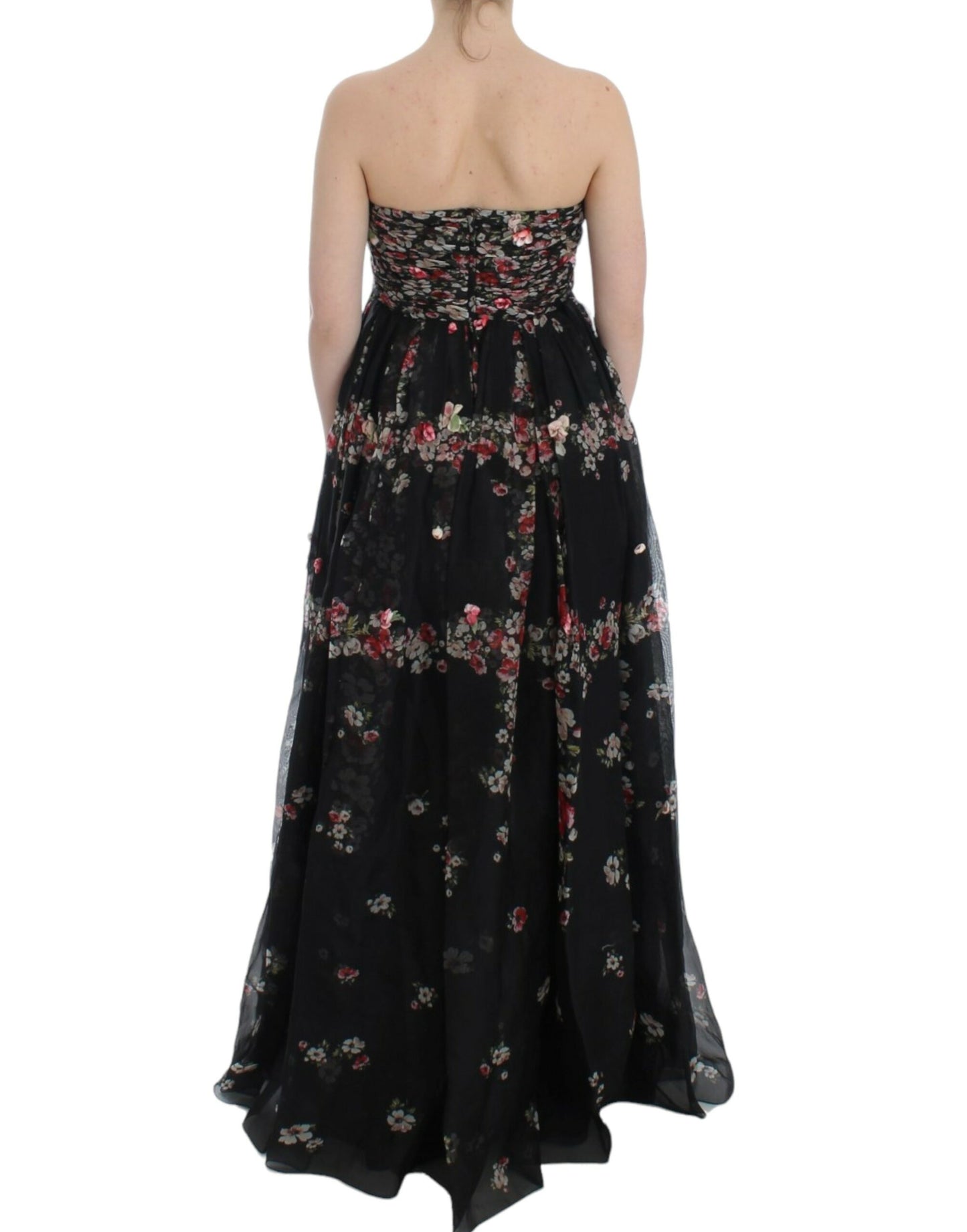 Dolce &amp; Gabbana Elegancka sukienka maxi z jedwabiu bez ramiączek