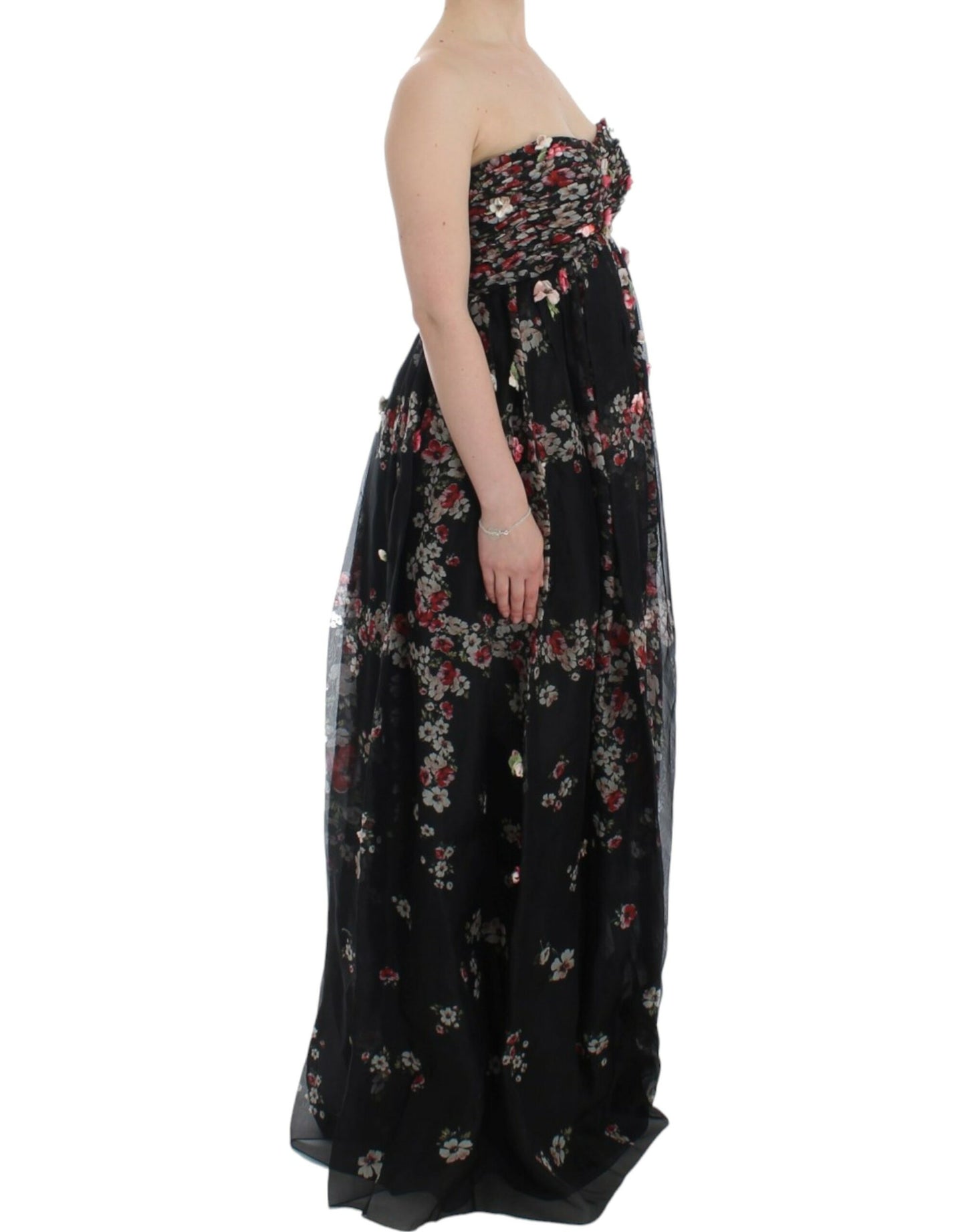 Dolce &amp; Gabbana Elegancka sukienka maxi z jedwabiu bez ramiączek