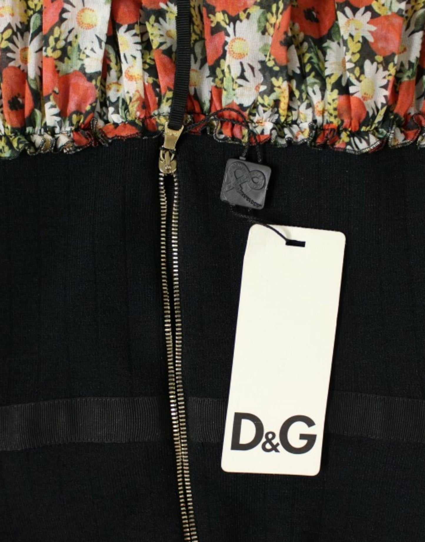 Dolce &amp; Gabbana Elegancka sukienka z kwiatowym dekoltem typu halter