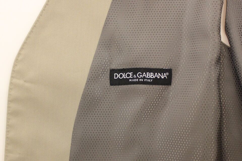 Dolce &amp; Gabbana Elegancka beżowa bawełniana sukienka kamizelka