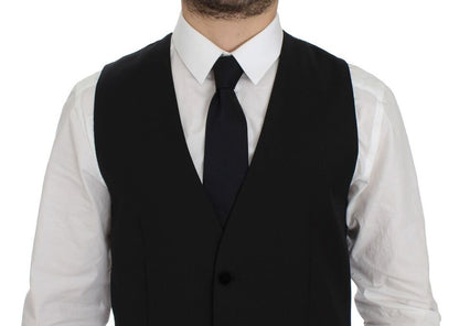 Dolce & Gabbana Elegant Black Wool Formal Dress Vest