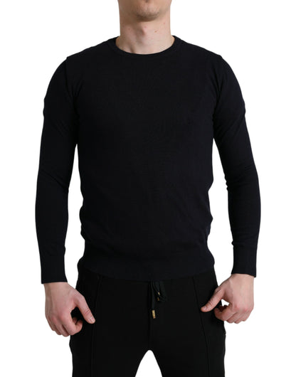 Dolce & Gabbana Elegant Blue Cotton Pullover Sweater