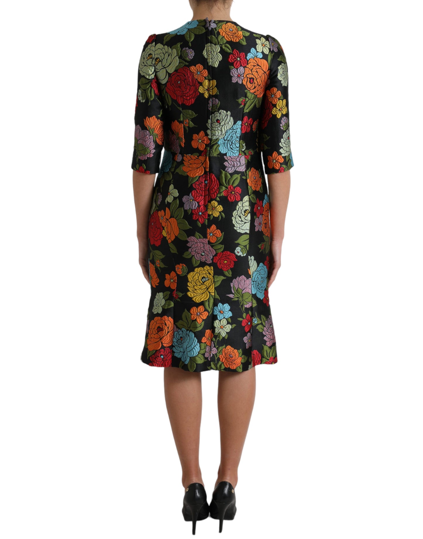 Dolce & Gabbana Elegant Floral Embroidered Pencil Dress