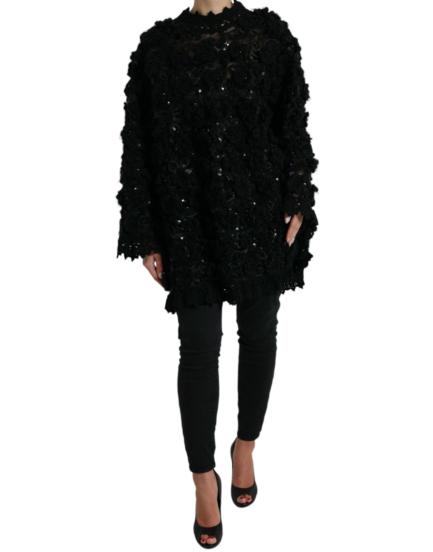 Dolce & Gabbana Sequin Embellished Black Pullover