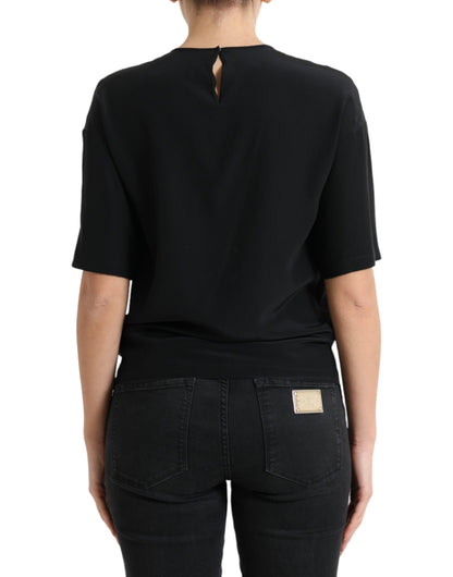 Dolce & Gabbana Elegant Silk Blend Round Neck Blouse