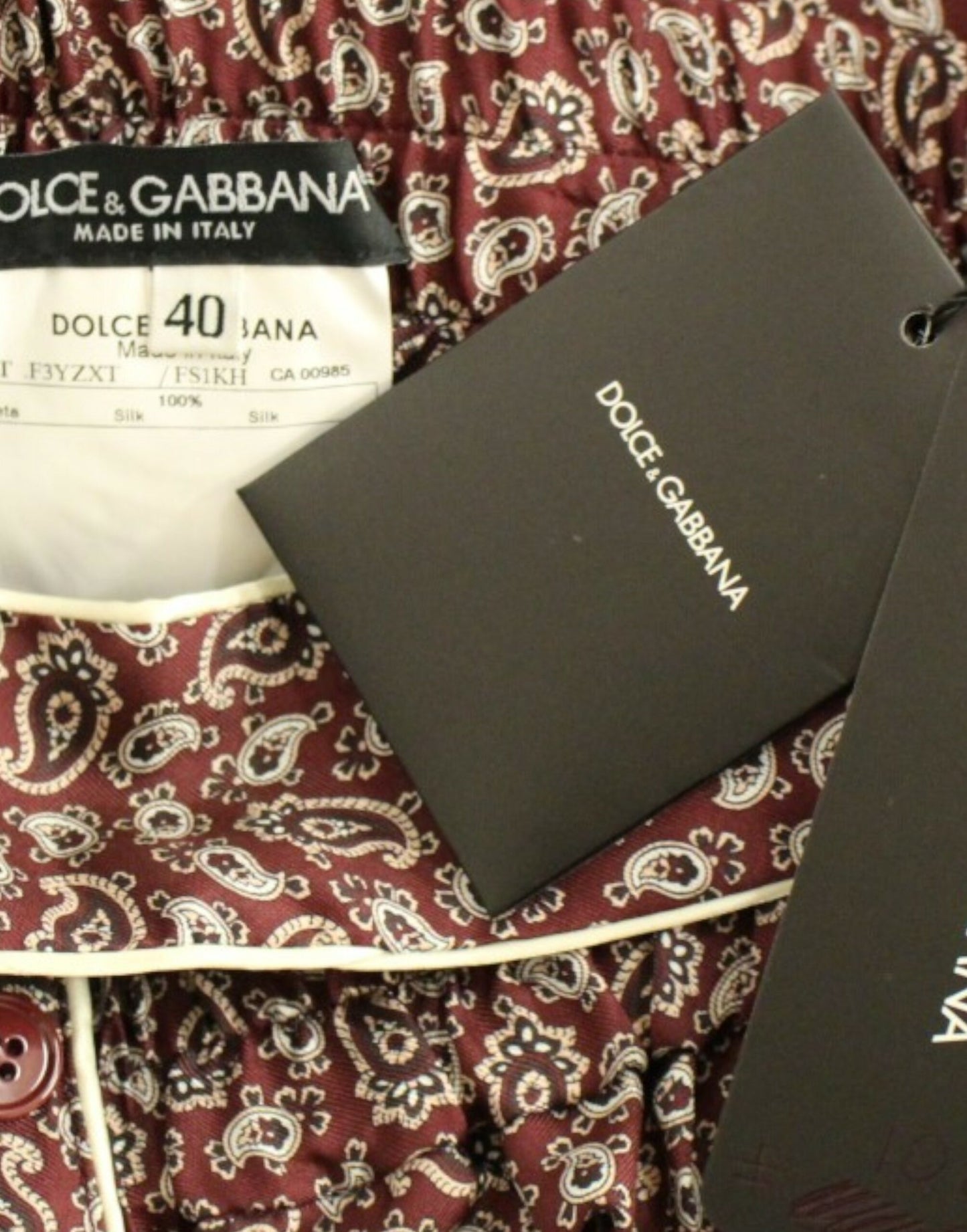 Dolce &amp; Gabbana Eleganckie jedwabne szorty piżamowe