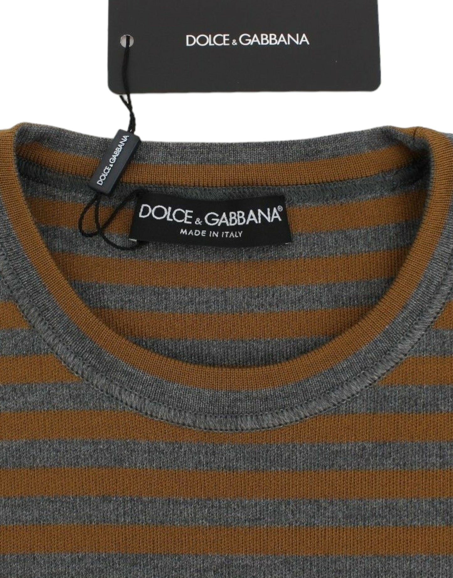 Dolce &amp; Gabbana Żółty i Szary Pasiasty Oversize Sweter