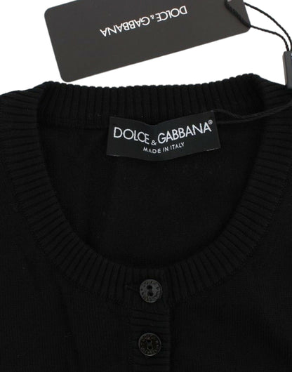 Dolce &amp; Gabbana Elegancki czarny wełniany kardigan sweter