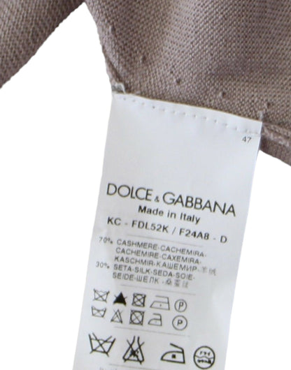 Dolce &amp; Gabbana Elegancki lekki dzianinowy bolerko z mieszanki kaszmiru i jedwabiu