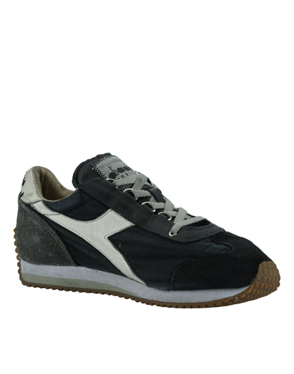 Diadora Black and Gray Equipe H Dirty Stone Wash Evo Sneakers